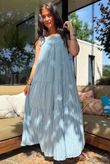 Gabriella Tie Shoulder Dress Wedgewood Blue